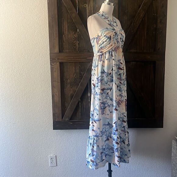 GRACE KARIN Criss Cross Halterneck Sleeveless Summer Floral Flowy A Line Dress - Picture 5 of 13